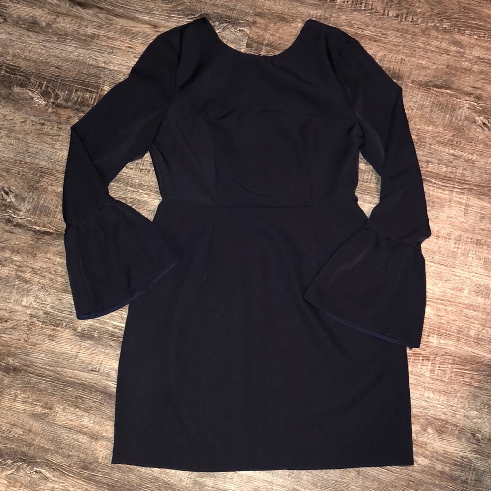 Gianni Bini Navy Blue Dress Bell Sleeve Size Large